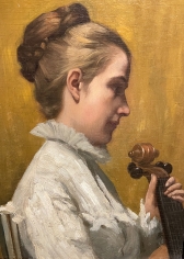 Close-up of "A Musician" by Frederick E. Wright.