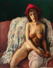 Moses Soyer painting "The Red Hat".