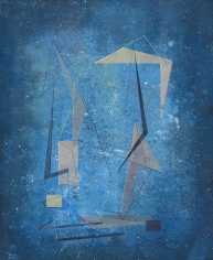 Albert Patecky untitled blue abstract oil painting.