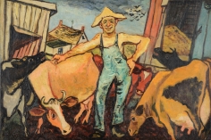 Gregorio Prestopino oil painting entitled "The Happy Farmer".
