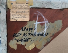 Label verso on "Deep as the Night" oil painting by John Von Wicht.