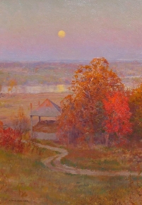 Painting of Autumn Moonrise by Walter Launt Palmer.