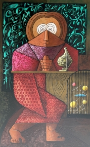 Image of "St. Atomic" painting by Julio De Diego.