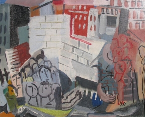 "City Scene with Faces" painting by Vaclav Vytlacil.