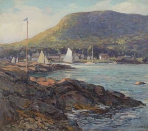 "Harbor at Camden Maine" painting by Wilson Irvine. 