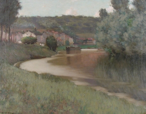 "River Scene" painting by Edward Dufner.