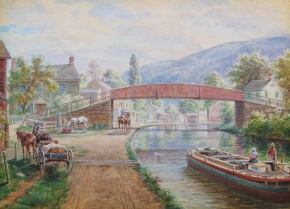 "Deleware and Hudson Canal" watercolor painting by E.L. Henry.