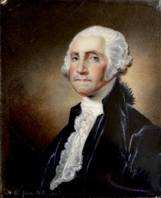 "George Washington" enamel painting by William Birch.