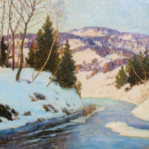 "Winter Hillside" painting by Walter Koeniger.