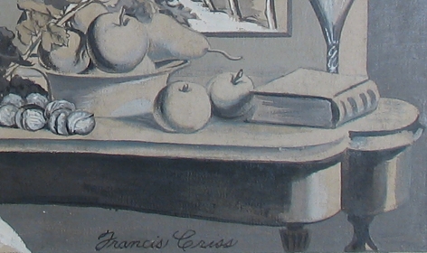 Image of signature on "Winter Morning" painting by Francis Criss.