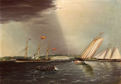 James E. Buttersworth painting "America vs Aurora" from sold archive.