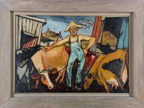 Frame of "Happy Farmer" painting by Gregorio Prestopino.