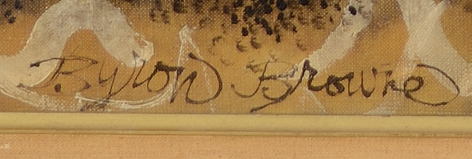 Signature on "On the Beach" by Byron Browne.