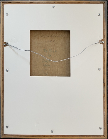 Image of overall verso of "Ballerinas" painting by Hans Burkhardt showing foam core backing.