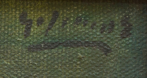 Signature on "Ma Jolie" painting by Robert Gilmore.