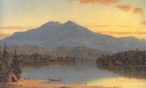 Sold Sanford Gifford painting entitled "Mountain Lake at Sunset".