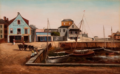 Oil painting by Frank Henry Shapleigh entitled "The Plaza Basin, St. Augustine Florida