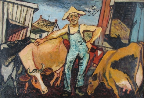 "Happy Farmer" painting by Gregorio Prestopino.