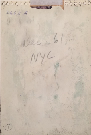 Verso of 1961 untitled painting by Norris Embry.