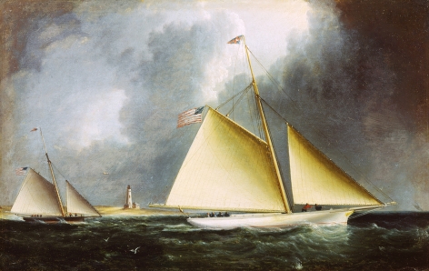 James E. Buttersworth untitled painting of two yachts racing right from sold archive.