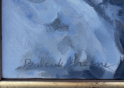 Signature on "Storm on the Maine Coast" painting by Balcomb Greene.