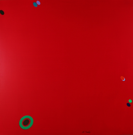"Untitled - Red with Floating Dots" by Naohiko Inukai.
