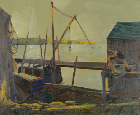 Oil painting entitled &quot;After Showers - Maine Coast&quot; by Edward Christiana.
