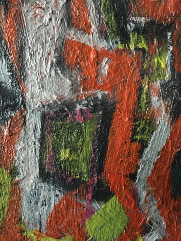 Detail of oil painting "#2 (5)" by Max Schnitzler.
