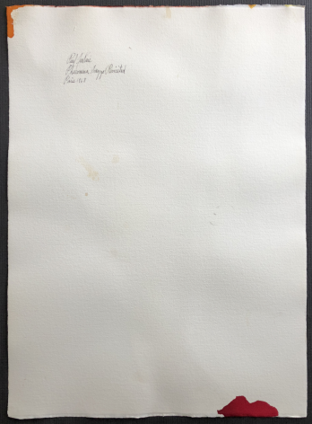 Verso full sheet of "Phenomena Arezzo Revisited" watercolor by Paul Jenkins.