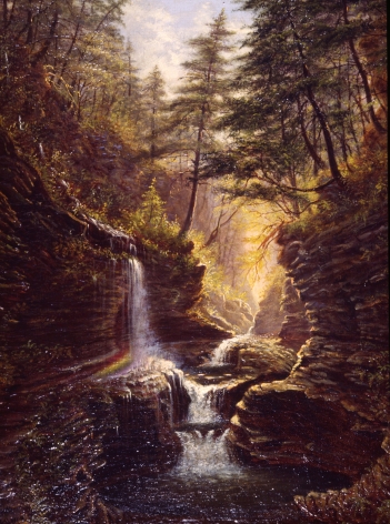 Sold painting by James Hope entitled "Rainbow Falls".
