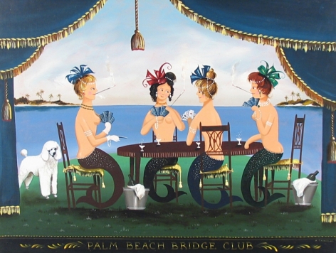 Sold painting by Ralph Cahoon entitled "Palm Beach Bridge Club".