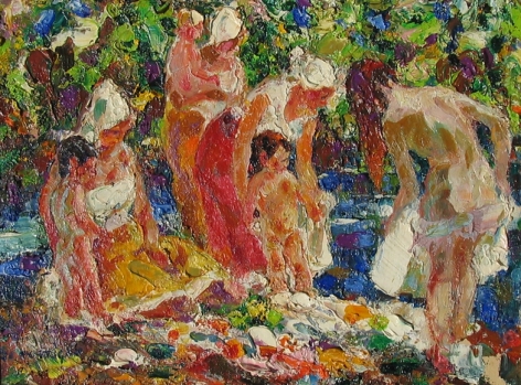 John Costigan sold oil painting entitled "The Bathers".