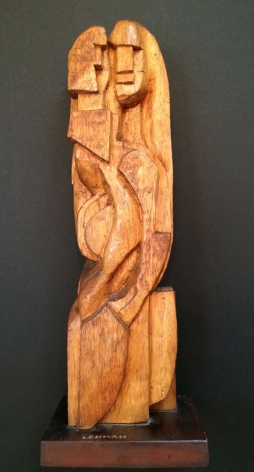 Wood sculpture entitled "Ancienne Noblesse" by Irving Lehman.