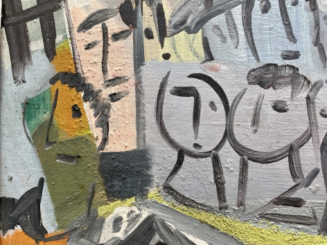 Detail of "City Scene with Faces" by Vaclav Vytlacil.