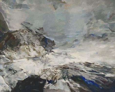 "Storm on the Maine Coast" 1961 oil painting by Balcomb Greene.