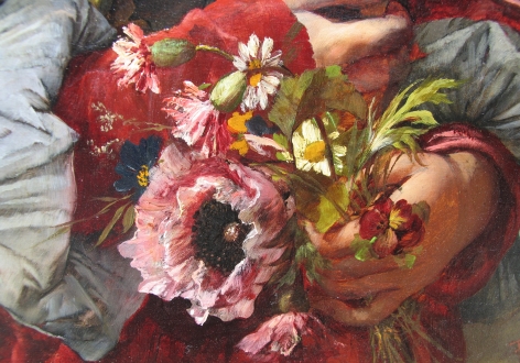 Detail of "Girl in Elegant Dress" by Ferdinand Wagner.