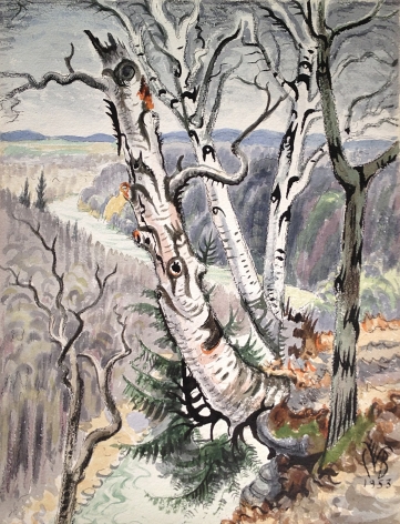 Sold painting by Charles Burchfield entitled "Letchworth Park".