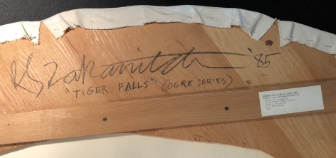 Signature on "Tiger Falls" by Robert Zakanitch.