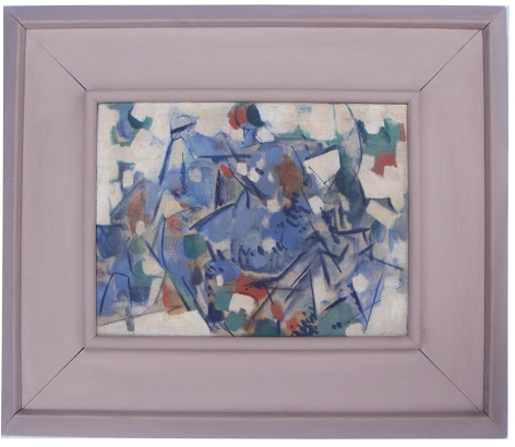 Frame of white abstract painting by Carl Holty.