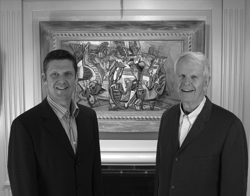 Principal Jay Caldwell and founder Joe Caldwell (1929-2017) in 2014.